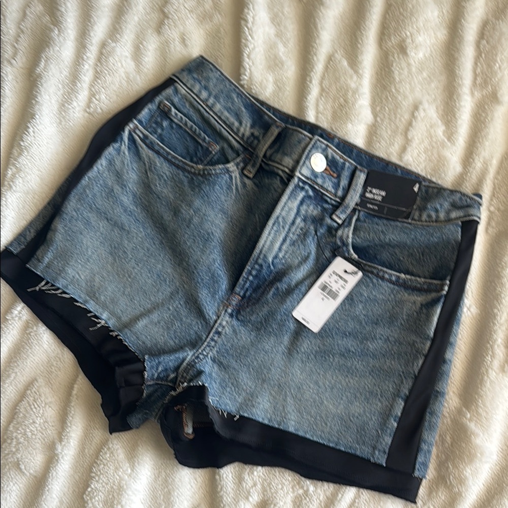 Express Blue Jean Shorts with Black Accents